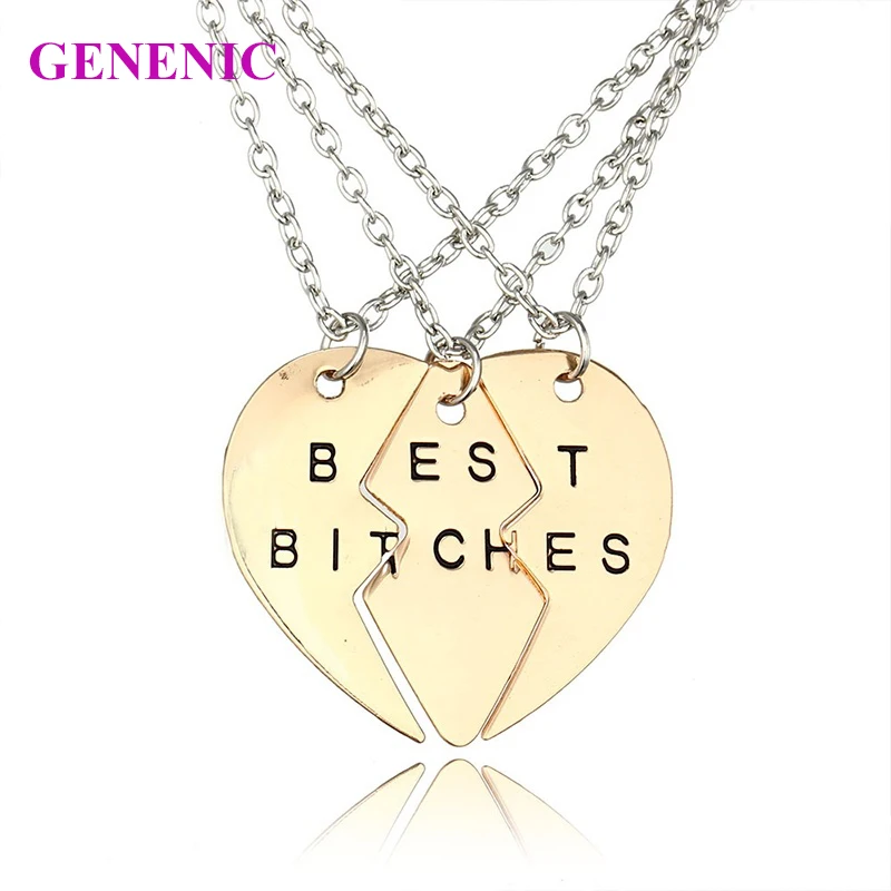 3 шт./компл. колье с подвеской в виде сердца|best friends forever|friends foreveraccessories fashion |