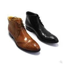 Резной из натуральной кожи мужская одежда свадебные оксфорды Borgues ботильоны осень-зима зашнуровать мужской Модные ботинки на шнурках ВПП сапоги