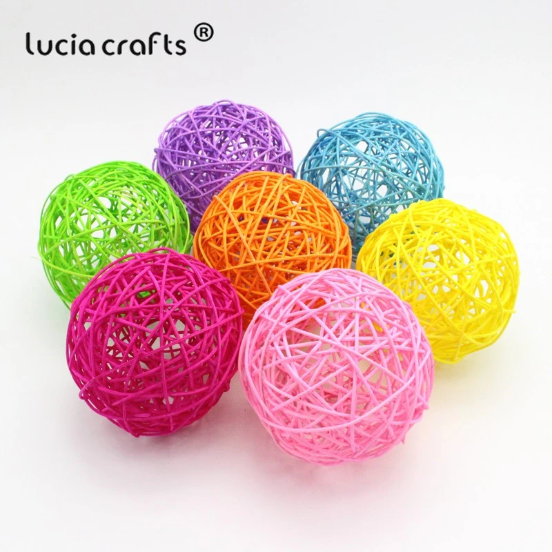 Lucia crafts 3 см/5 см/9 см/10 см/12 см случайный свадебный декоративный шар из ротанга, Рождественский Декор, украшение для дома, украшение для дома M0802