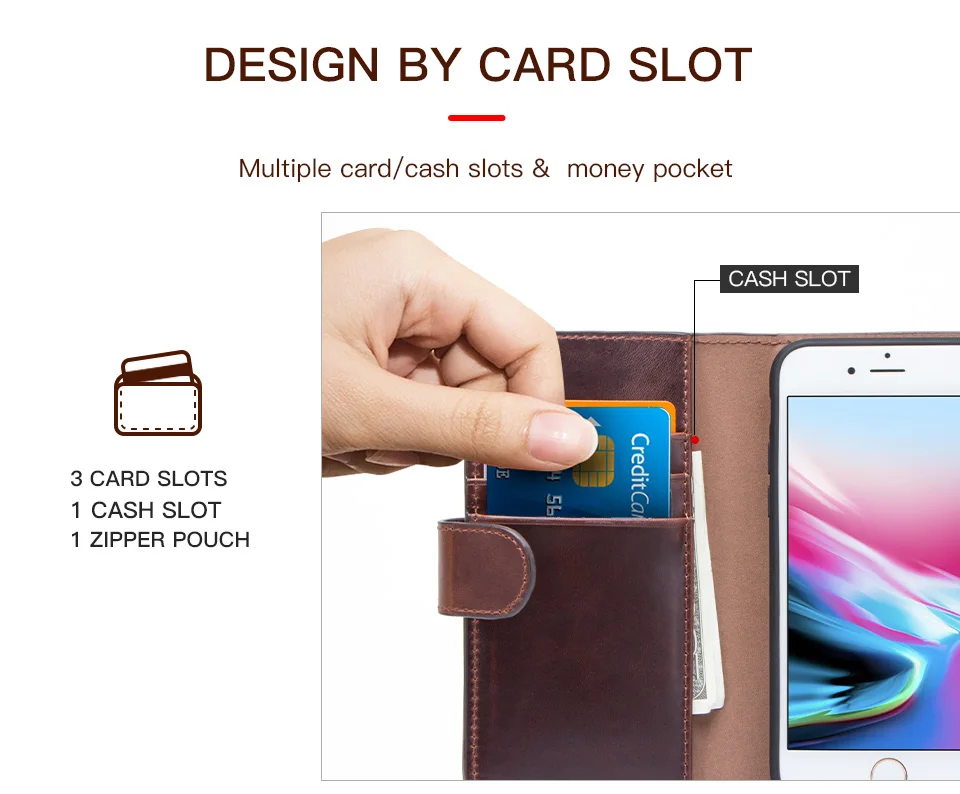 Crazy Horse Retro Genuine Leather Case For iPhone 7 8 iPhone Case Card Slot Pouch Back Cover For Apple iPhone 7 8 Phone Bag Case case for iphone 7