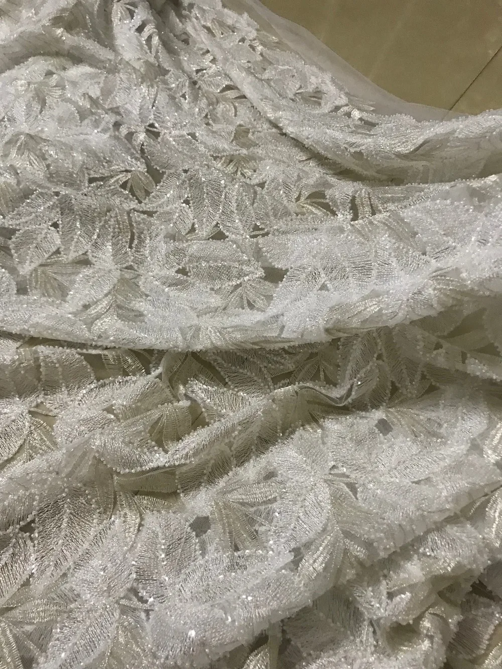 JIANXI.C-32008 красивый африканский тюль вышивка кружевная ткань с бисером для праздничного платья или свадебного платья
