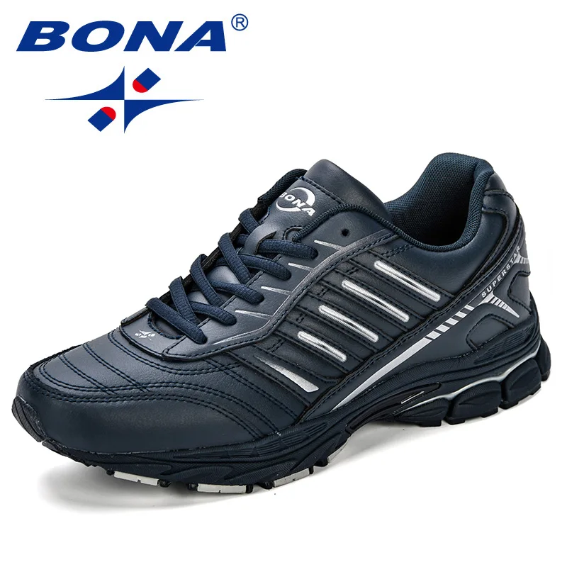 Skup BONA buty do biegania męskie trampki skórzane z mikrofibry buty sportowe dla mężczyzn wygodne projektant na zewnątrz mężczyzna dorosłych buty sportowe