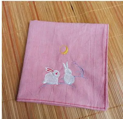  Pure cotton children's cute white rabbit embroidery handkerchief custom-made national wind handcuff