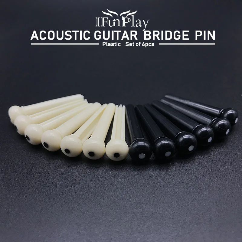 6pcs Alice Acoustic Guitar Bridge Pin Plastic 6 String Guitar Bridge