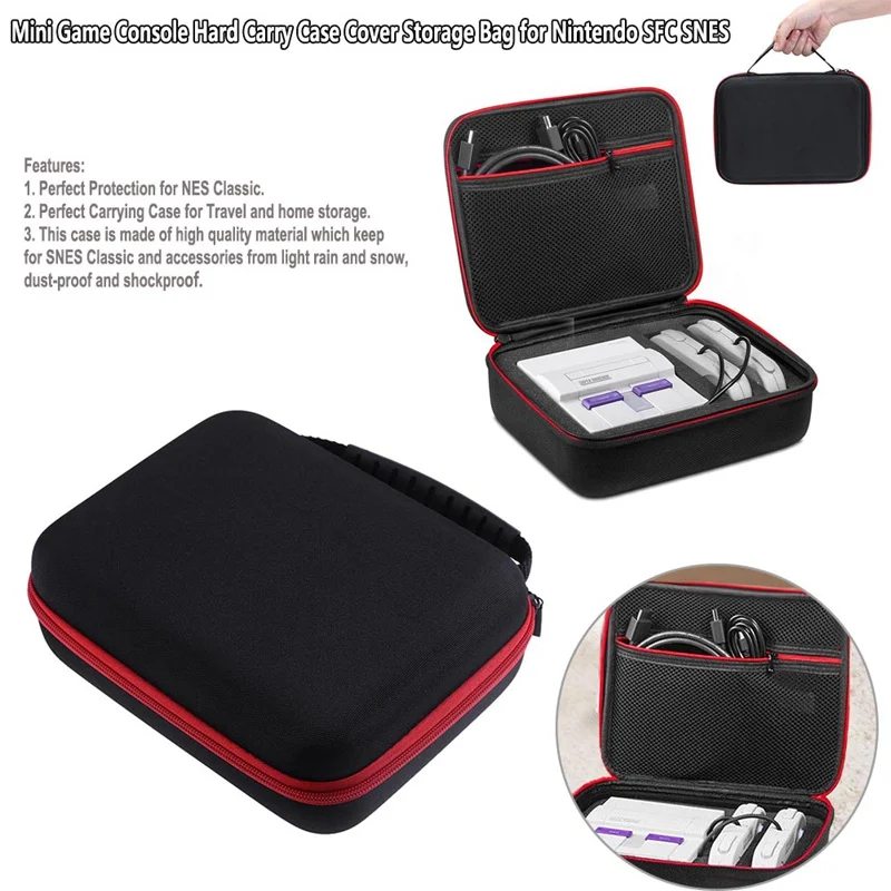 

Mini Game Console Hard Carry Case Cover Storage Bag for Nintend for SFC SNES Family Computer Hard Travel Case High Quality Box