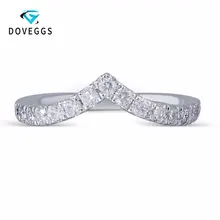 DovEggs классический 0.53CTW 2 мм ширина Moissanite Половина Вечности браслет в Подарок на годовщину свадьбы защитное кольцо из стерлингового серебра 925 пробы