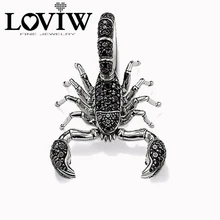 Черная подвеска скорпиона, европейский стиль крутая хорошая изящная бижутерия для мужчин и женщин, DIY Подарок Серебро 925 пробы, Супер предложения