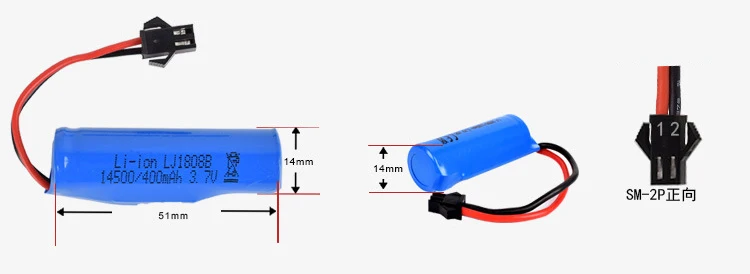 3,7 v 400mAh 14500 литий-ионная батарея электрические детали для обновления радиоуправляемой машинки литиевая батарея креативный двойной звезда двухсторонний трюк самосвал