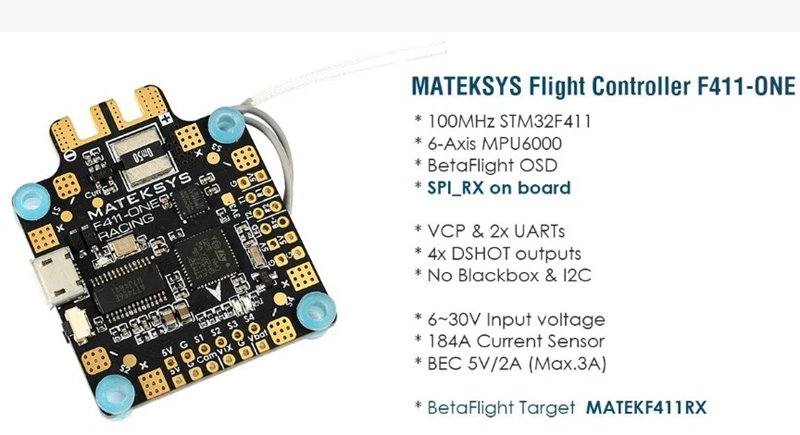 

MATEKSYS BetaFlight F405-CTR integrated flight control built-in OSD F405-AIO upgrade for DIY FPV racing quadcopter mini drone