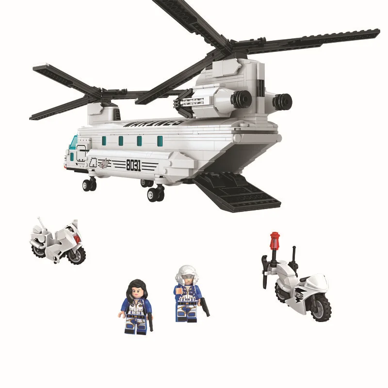

CH-47 Helicopter Chinook Military Helicopter Thunder Air Force Building Blocks Collection Set Model Toys Compatible with Lego