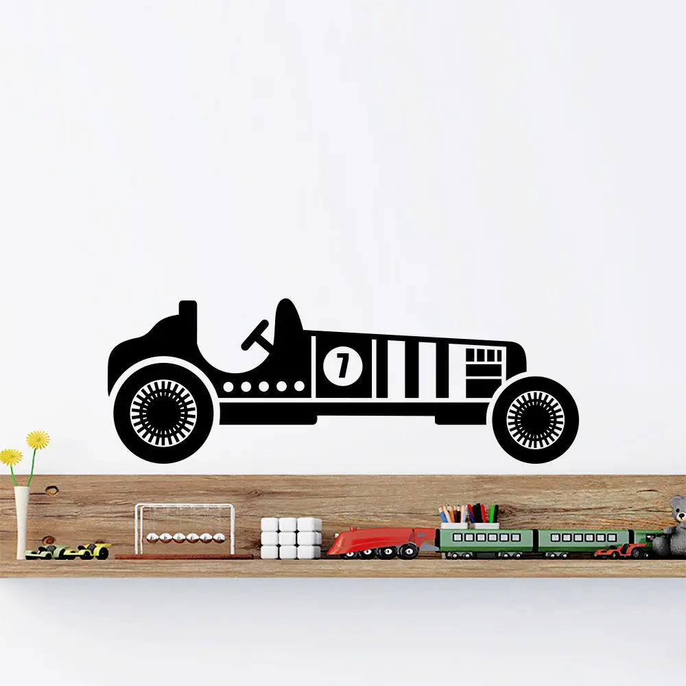 Wall Decals Car Auto Retro Style Wall Sticker Kids Bedroom Vinyl Wall