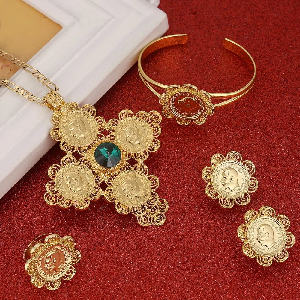 Набор украшений для женщин и мужчин набор с сине зеленым камнем|cross jewelry set|jewelry sets