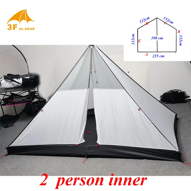 

3F high quality T door design 2 person 4 seasons inner tent 40d silnylon