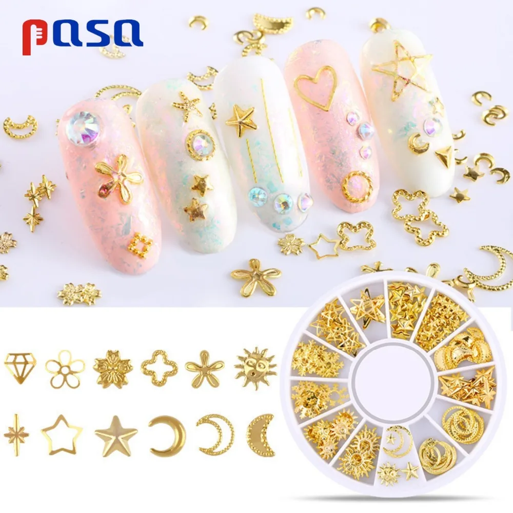 

Mixed Gold ornaments Nail Rhinestone Small Irregular Beads Manicure 3D Nail Art Decoration In Wheel Accessories Nail decorations