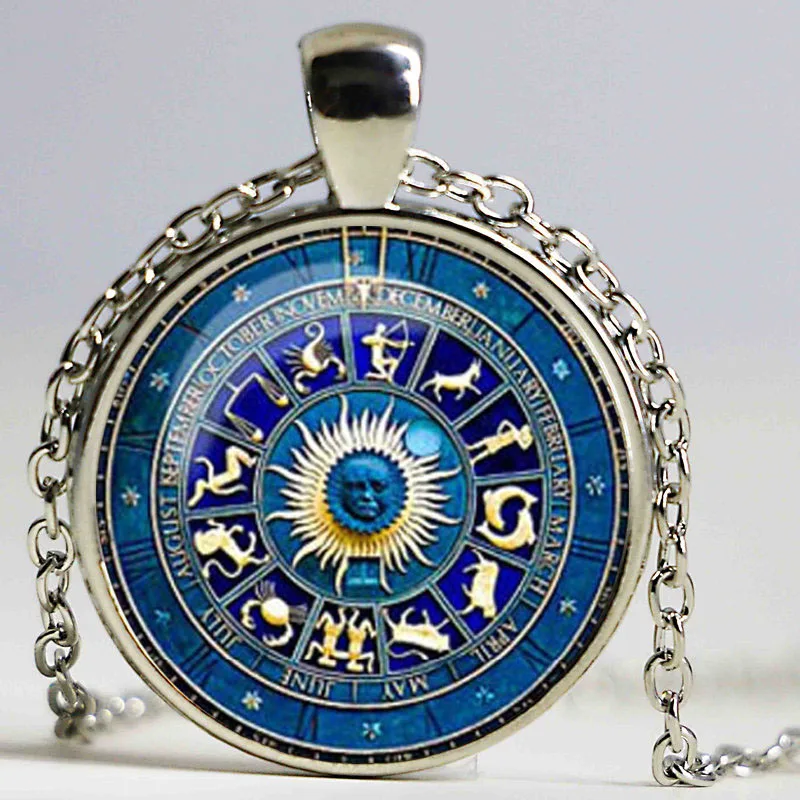 Fashionable vintage blue animal dome glass pendants yinyang wicca pendants & necklaces novelty jewelry gift