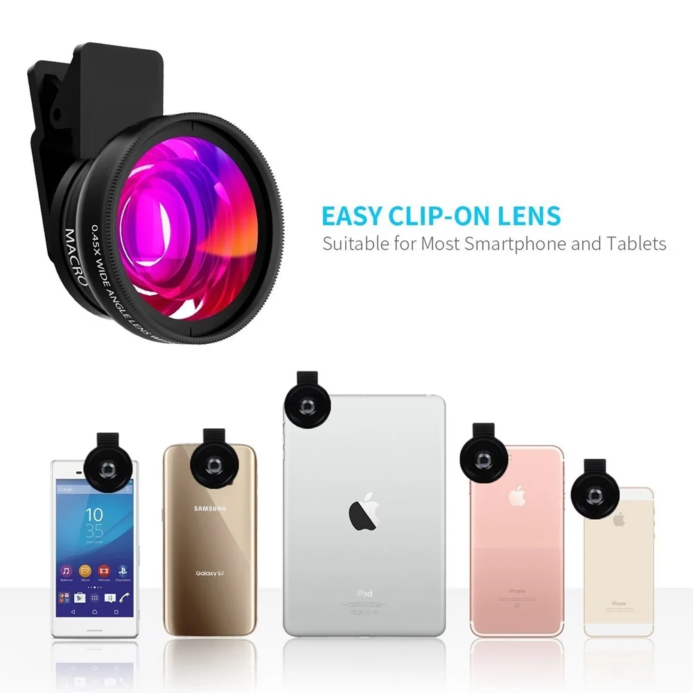 Tongdaytech объектив для мобильного телефона 0.45x супер широкий угол и 12.5x Супер Макро объектив HD объектив камеры для iPhone 7 8 X XS MAX Huawei Xiaomi Samsung
