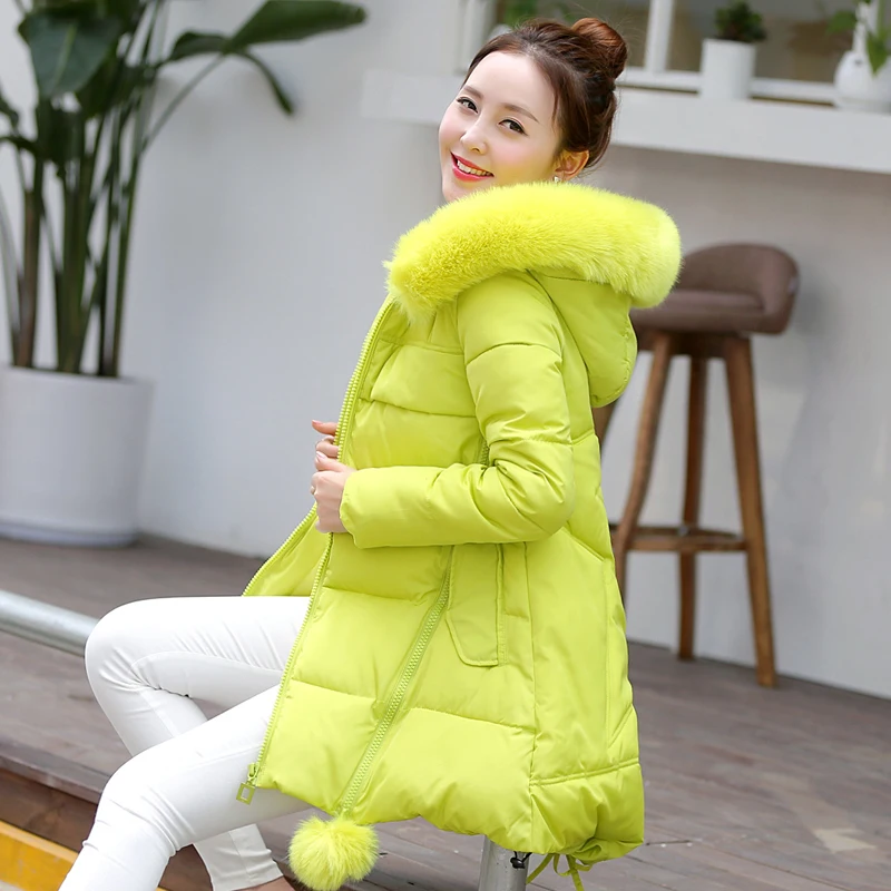 Anti season Jacket Womens cotton A version of the collar in the long thick winter coat