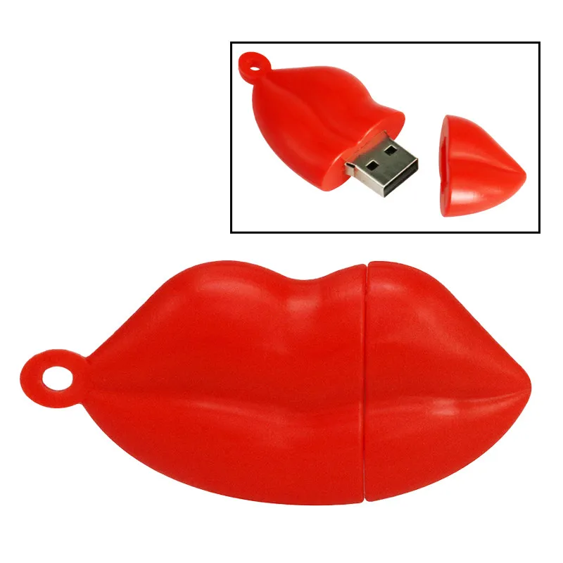 Usb флеш накопитель сексуальные красные губы флешки 32 ГБ 16 8 4 128 Мультяшные модели 2