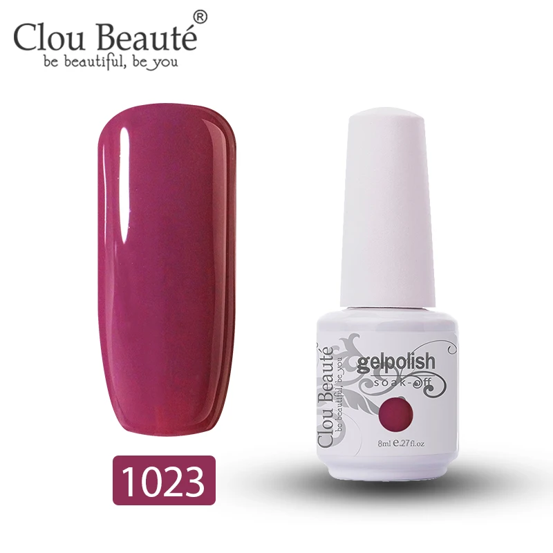 Clou Beaute Гель-лак Soak Off Hybrid UV Полупостоянный Гель-лак Esmalte Гель-лак 8 мл Подарочный набор Гель-лак для нейл-арта праймер - Цвет: 1023