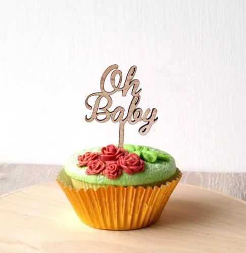 oh baby cupcake topper