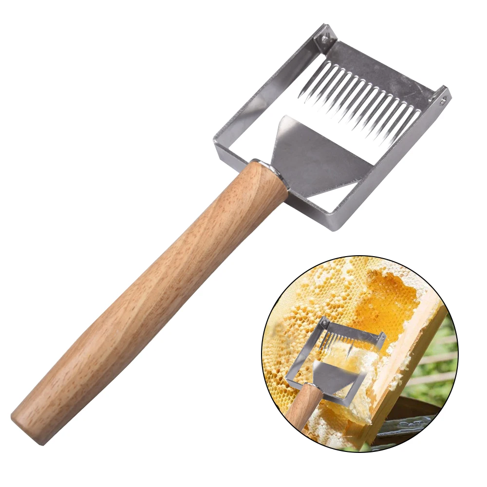 1 шт. Пчеловодство Мед откупорный скребок стальной штифт деревянная ручка Apicultura медовая расческа вилка для меда скребок пчеловодства инструменты 2 стиля