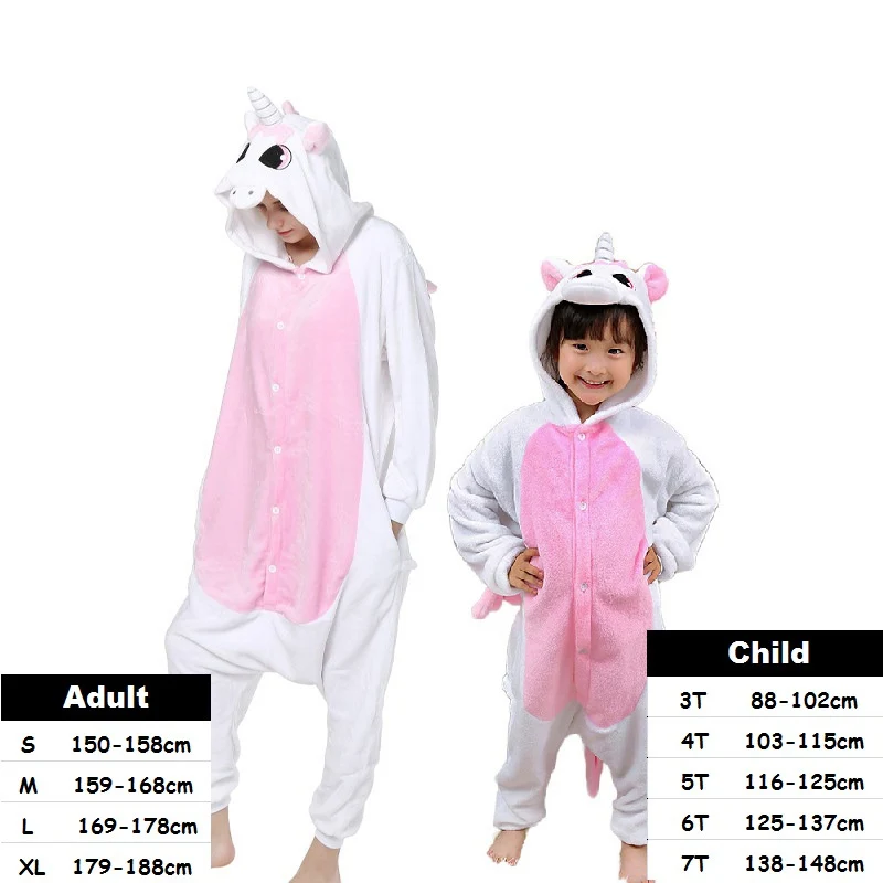 Розовый Единорог пижамы для детей взрослых Аниме косплей Кигуруми Onesie пижамы женские пижамы с капюшоном мультфильм цельный комбинезон - Цвет: pink unicorn