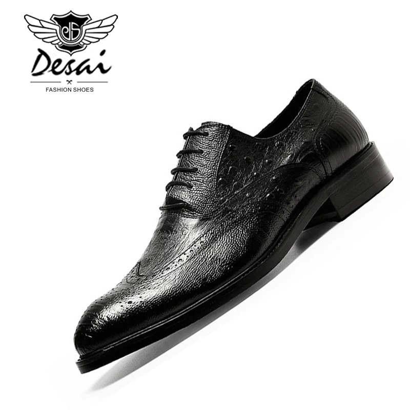 Moda Genuínos Casamento Sapatos wine Festa Inglaterra Negócios 2018 end De Black Novos Dos Padrão Red Avestruz Apontou High Couro Homens FExxw6nBq1