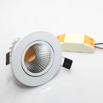 

Free Dimmable 5W 7W Led Downlight High Brightness LED COB Recessed Ceiling Lamps Warm/Cool white AC85-265V Indoor LED Lights