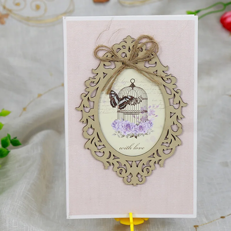 2pcs Laser Cut Bride and Groom Marriage Wedding Invitations Cards Greeting Cards 3D Cards Postcard  - 32943230953