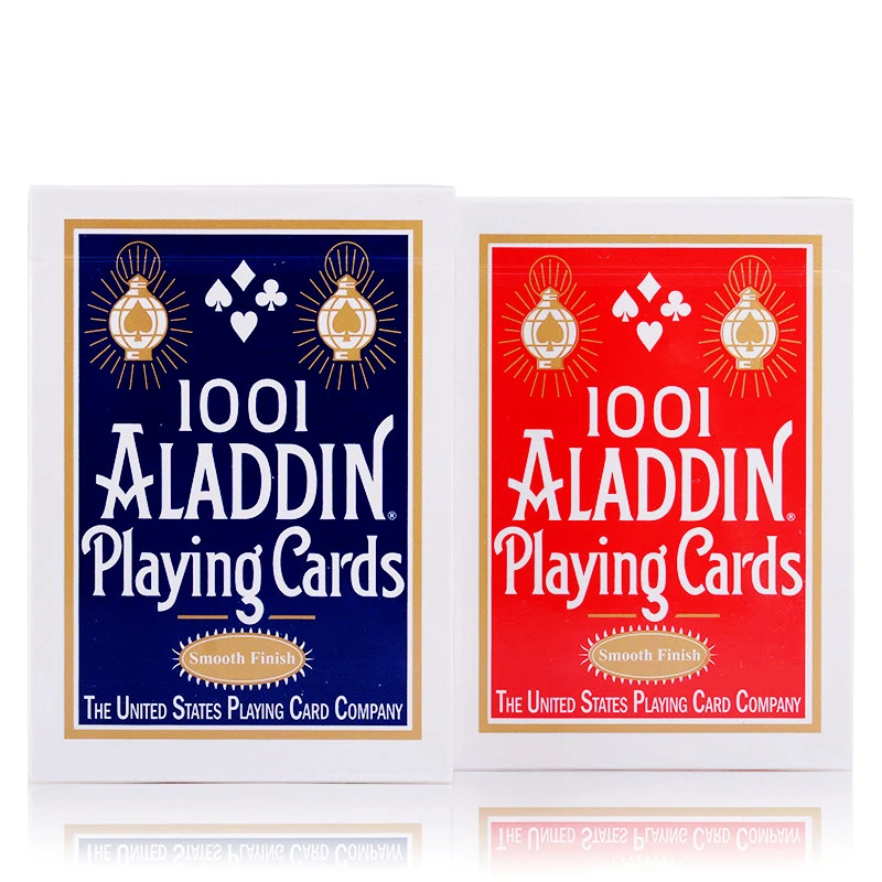 Kopen 1 Deck Glad 1001 ALADDIN Speelkaarten Rood of Blauw Magic Card Poker Magic Collectible Dek Goocheltrucs Props voor goochelaar