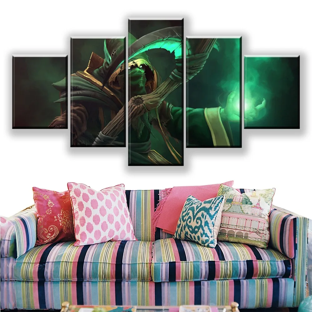  Modern Wall Decor Game Poster Canvas Art HD Print Painting 5 Pieces DotA 2 Hood Necrophos Scythe Pi