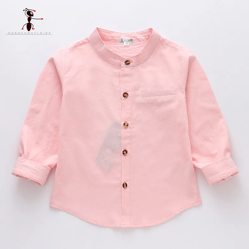 Kung Fu Ant 2019 Spring O-Collar Solid Color Casual 100%Cotton Boys Shirt Full Sleeve 24M School Baby Boy Shirt Kung Fu Ant 2019 Spring O-Collar Solid Color Casual 100%Cotton Boys Shirt Full Sleeve 24M School Baby Boy Shirt