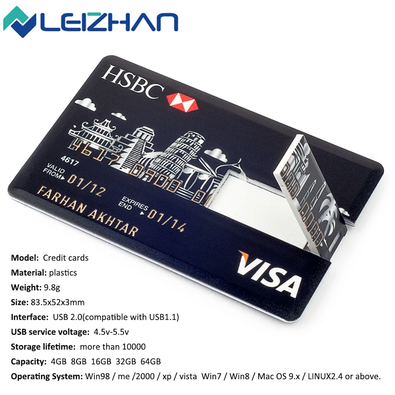 leizhan personalized credit card usb stick hsbc visa customized usb flash drive 64g 32g 16g 8g 4g computer memory card pendrive in usb flash drives from - Personalized Credit Cards leizhan personalized credit card usb stick hsbc visa customized usb flash drive 64g 32g 16g 8g 4g computer memory card pendrive in usb flash drives from - Personalized Credit Cards