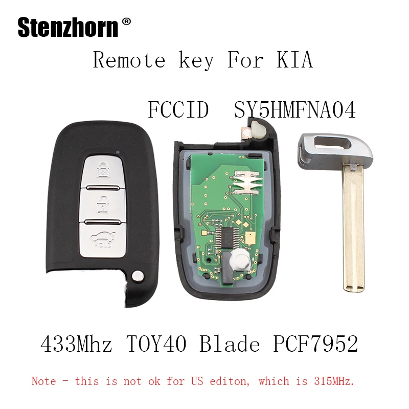 

QWMEND 433Mhz Smart Remote Key Keyless Fob for KIA Soul Sportage Sorento Mohave K2 K5 Rio Optima Forte Cerato PCF7952 chip