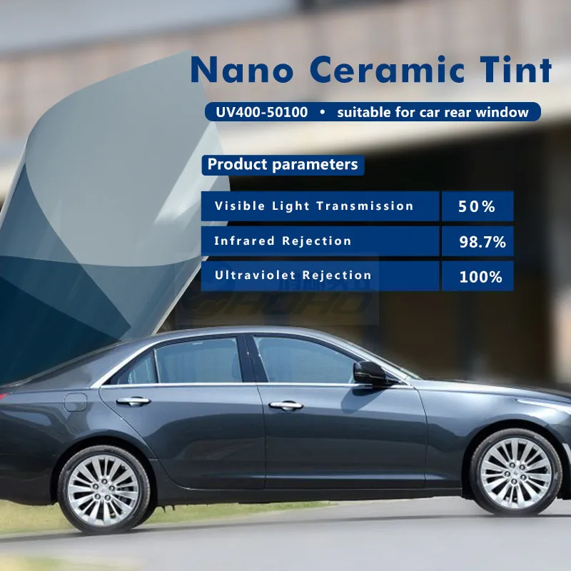 

50% VLT 100% Ultraviolet Rejection Skin Care Solar Window Tint Film Sun Control Home/Automobile Window Protection Film 1.52X20M