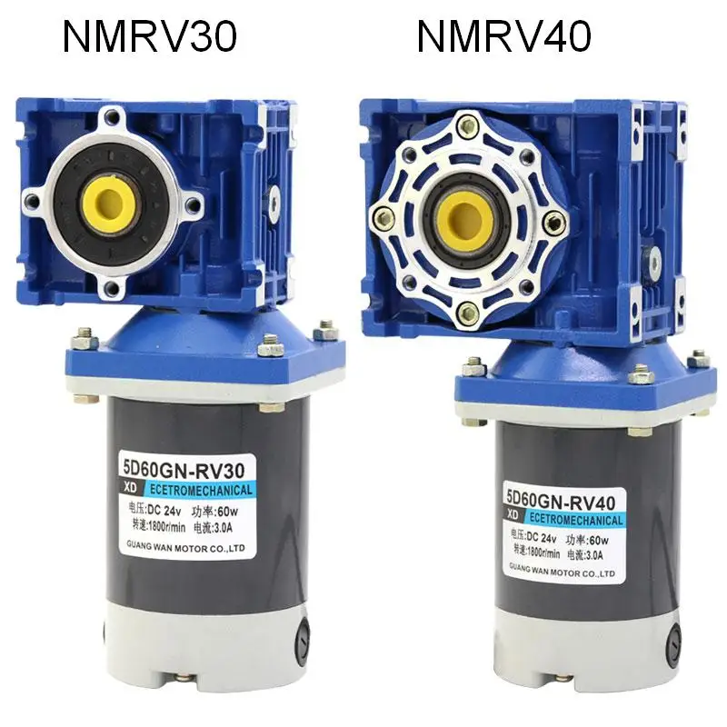 60W NMRV40 Worm Gear Motor 12V 24V DC Worm Reducer Motor RV40 Self-locking Gear CW CCW 60W NMRV40 Worm Gear Motor 12V 24V DC Worm Reducer Motor RV40 Self-locking Gear CW CCW
