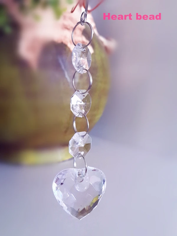 

30pcs/lot transparent Acrylic crystal heart bead garland wedding party decor