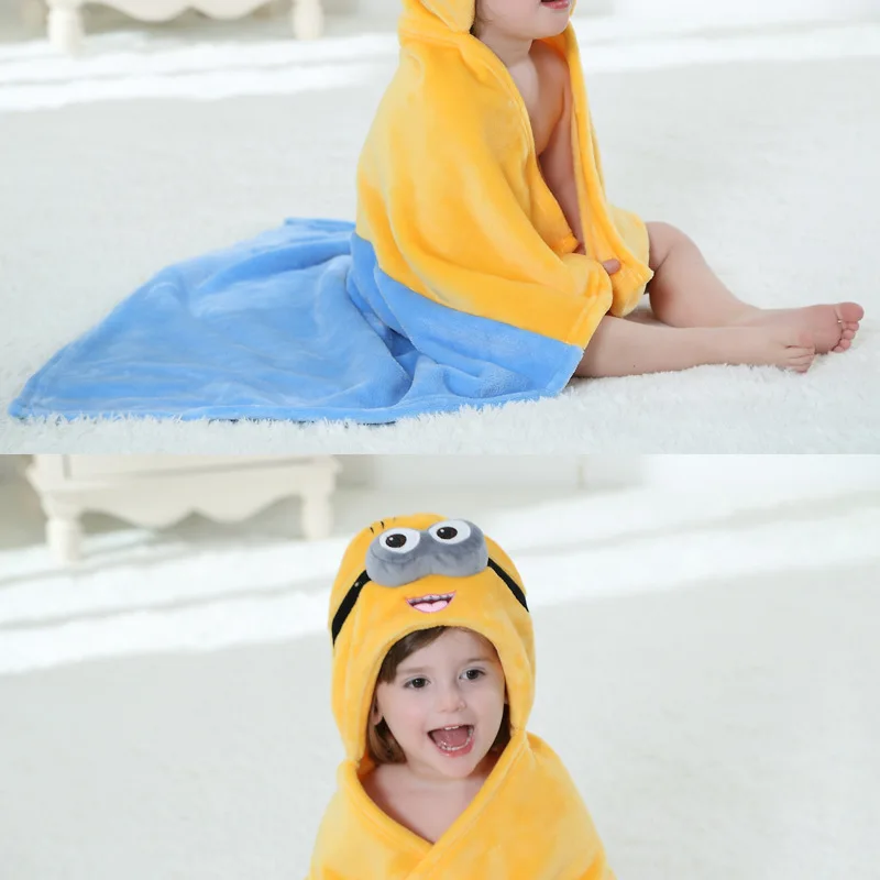 Детские Мультяшные животные косплей реквизит для фотосессии одеяло для новорожденных фланелевые милые желтые миньоры дизайн Новорожденный Младенец Ванна спальный халат