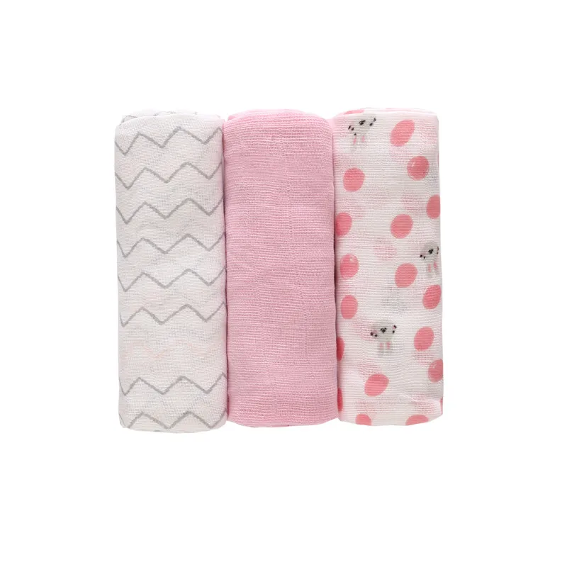 

3Pc/Lot 100% Baby Blankets Newborn Muslin Diapers 100% Cotton Baby Swaddle Wrap Cloth diaper Infant Nursing Cover Bath Towel