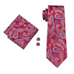 LS-1654 Барри. ван дропшиппинг Для мужчин галстук комплект шелк Gravata Пейсли Галстук Ханки Запонки Галстуки для Для мужчин свадебные Бизнес