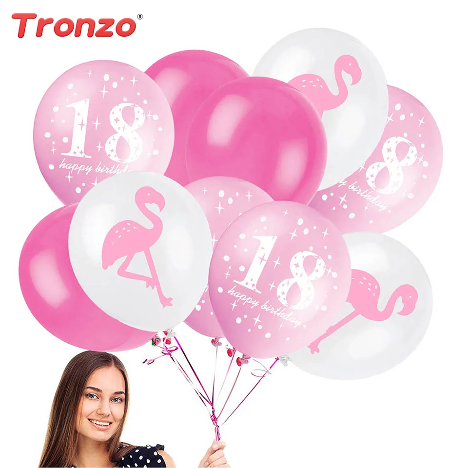 Воздушный шар Tronzo для 18 го дня рождения украшение вечеринки дюймов фламинго