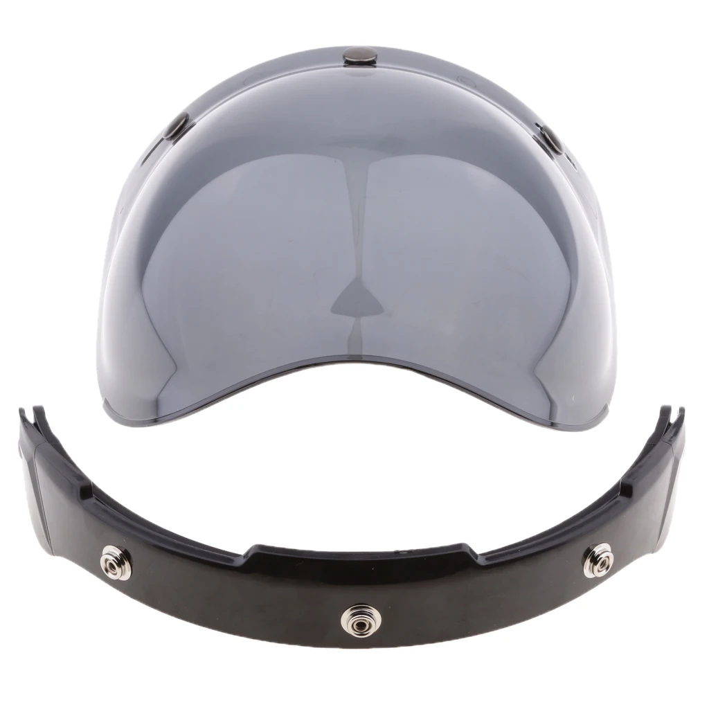 Universal Bubble 3-Snap Motorcycle Helmet Visor Flip Up Face Shield Lens Plain Adjust Height Flip Up Design