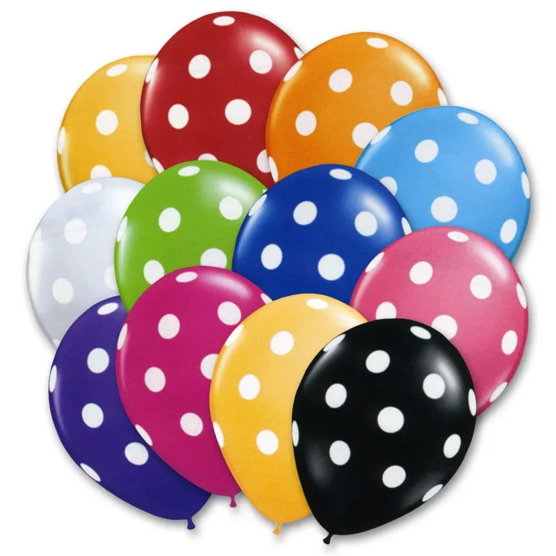 Вечерние латексные воздушные шары для мальчиков и девочек, 12 дюймов, 100 шт., свадебные сувениры и подарки, детские украшения на день рождения - Цвет: 12inch dot latex