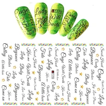 1 лист Горячие буквы шаблон 3D ногтей советы смешанные наклейки слов Шарм ногтей Аксессуары Декор наклейки BEF170