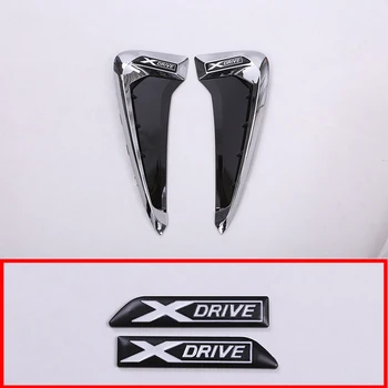 

2pcs Car Side Air Flow Fender Cover Trim Sticker Decoration Auto Accessories For BMW X5 F15 X5M LOGO 2014-2018