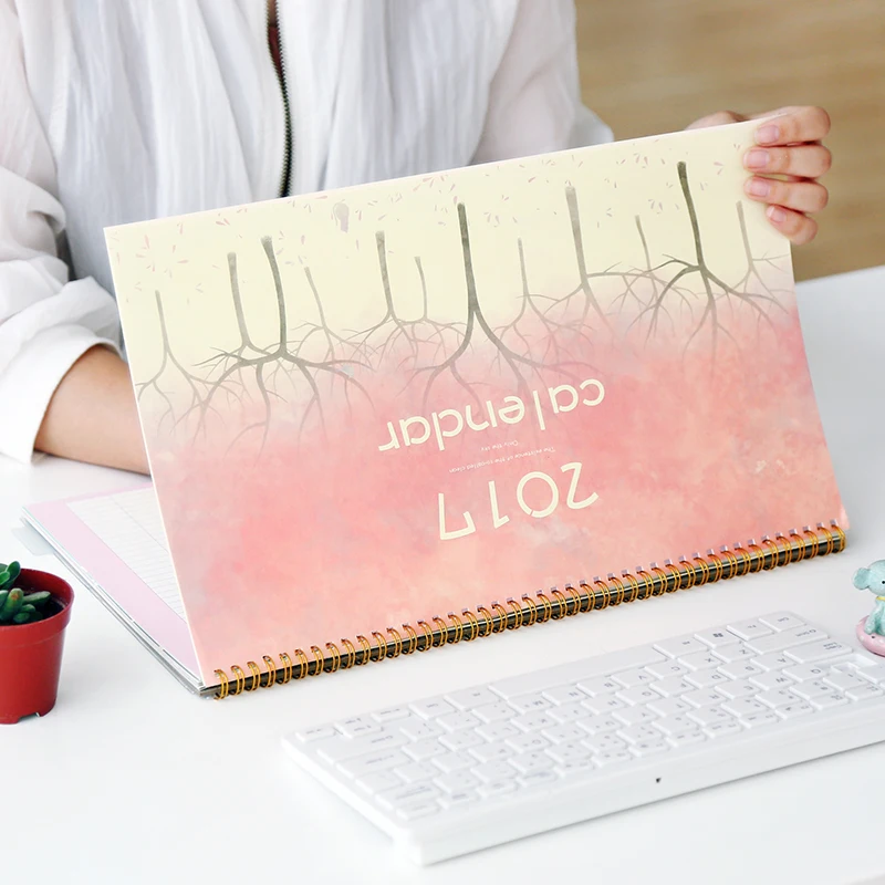 

paper desk calendar 2016 10-2017 12 as a large double coil desktop calendar calendar Notepad table calendar 2017