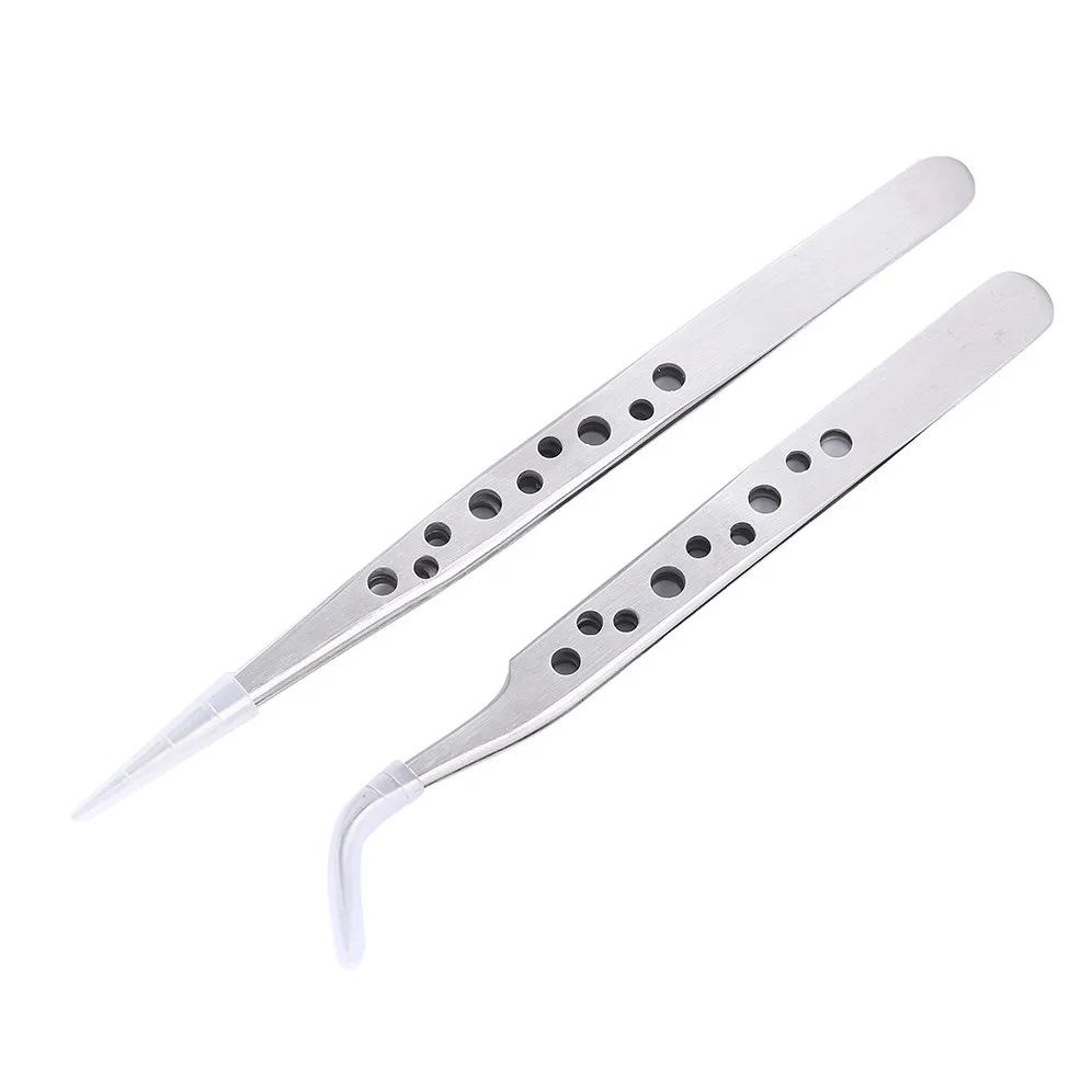 Electronics Industrial Anti-static Curved Straight Tip Precision Tweezers Stainless Forceps Phone Repair Hand Tools Sets