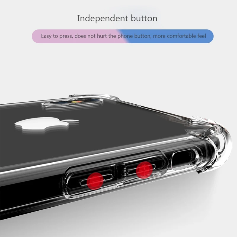 Ультра тонкий мягкий противоударный бампер прозрачный силиконовый чехол для телефона для iPhone 5 6 7 7Plus 8 8Plus X XR XSmax samsung huawei чехол