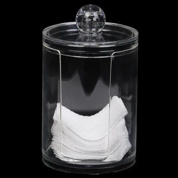 

1pc Portable Makeup Organizer Make Up Cotton Pad Holder Container Acrylic Cotton Swab Storage Box Cosmetics Storage Case