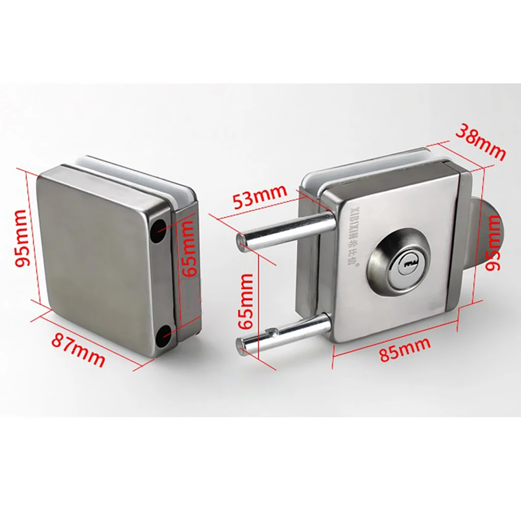New Stainless Steel Double Glass Door Sliding Door Lock with Handle No Punching Easy to Install 10mm-12mm